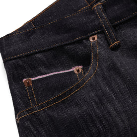 material shot of the pockets on The Democratic Jean in Kuroki Welterweight Slub