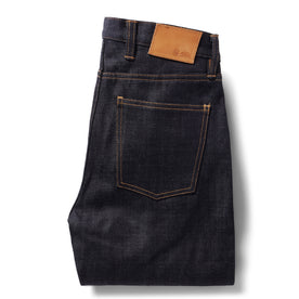 flatlay of the back of The Slim Jean in Kuroki Welterweight Slub folded