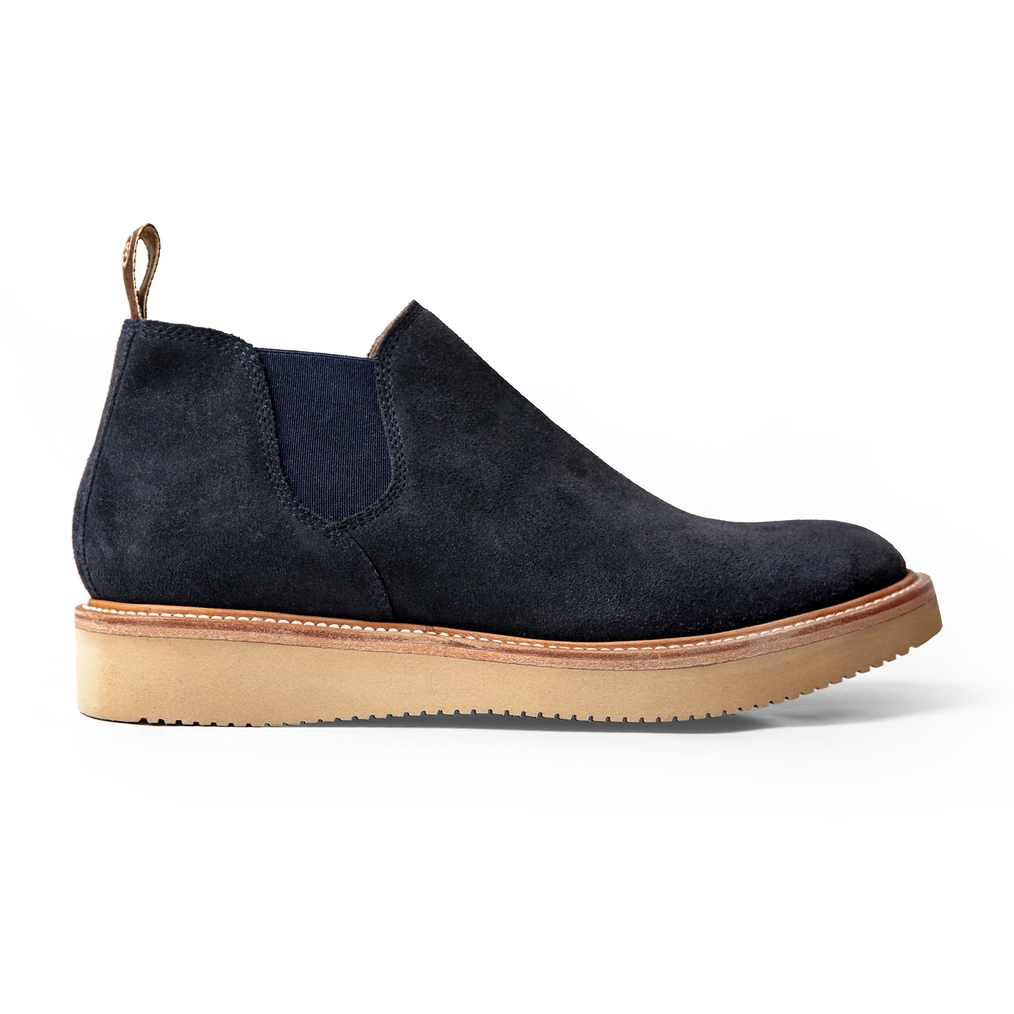 The Ranch Low in Weatherproof Navy Suede: Featured Image, Footwear by Taylor Stitch