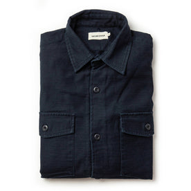 The Point Shirt in Navy Reverse Sateen - featured image