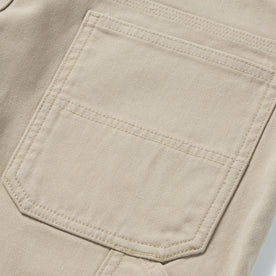 material shot of the rear pocket on The Shaper Short in Sand Boss Duck