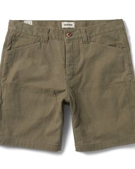 flatlay of The Shaper Short in Stone Boss Duck, Bottoms by Taylor Stitch