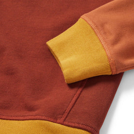 material shot of the ribbed cuffs on The Fillmore Crew in Campfire Colorblock