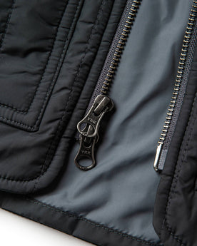 material shot of ykk zippers, Outerwear by Taylor Stitch