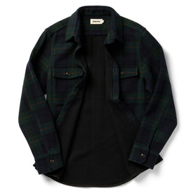 flatlay of The Maritime Shirt in Saltwater Plaid, shown unbuttoned