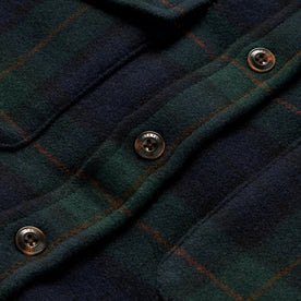 material shot of the buttons on The Maritime Shirt in Saltwater Plaid