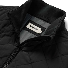 material shot of the collar on The Vertical Jacket in Black