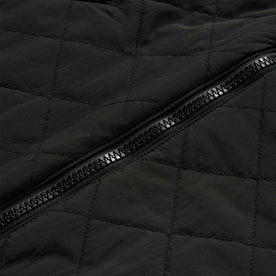 material shot of the YKK zipper on The Vertical Jacket in Black