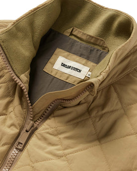 material shot of the collar on The Vertical Jacket in Khaki, Outerwear by Taylor Stitch