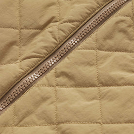material shot of the YKK zipper on The Vertical Jacket in Khaki