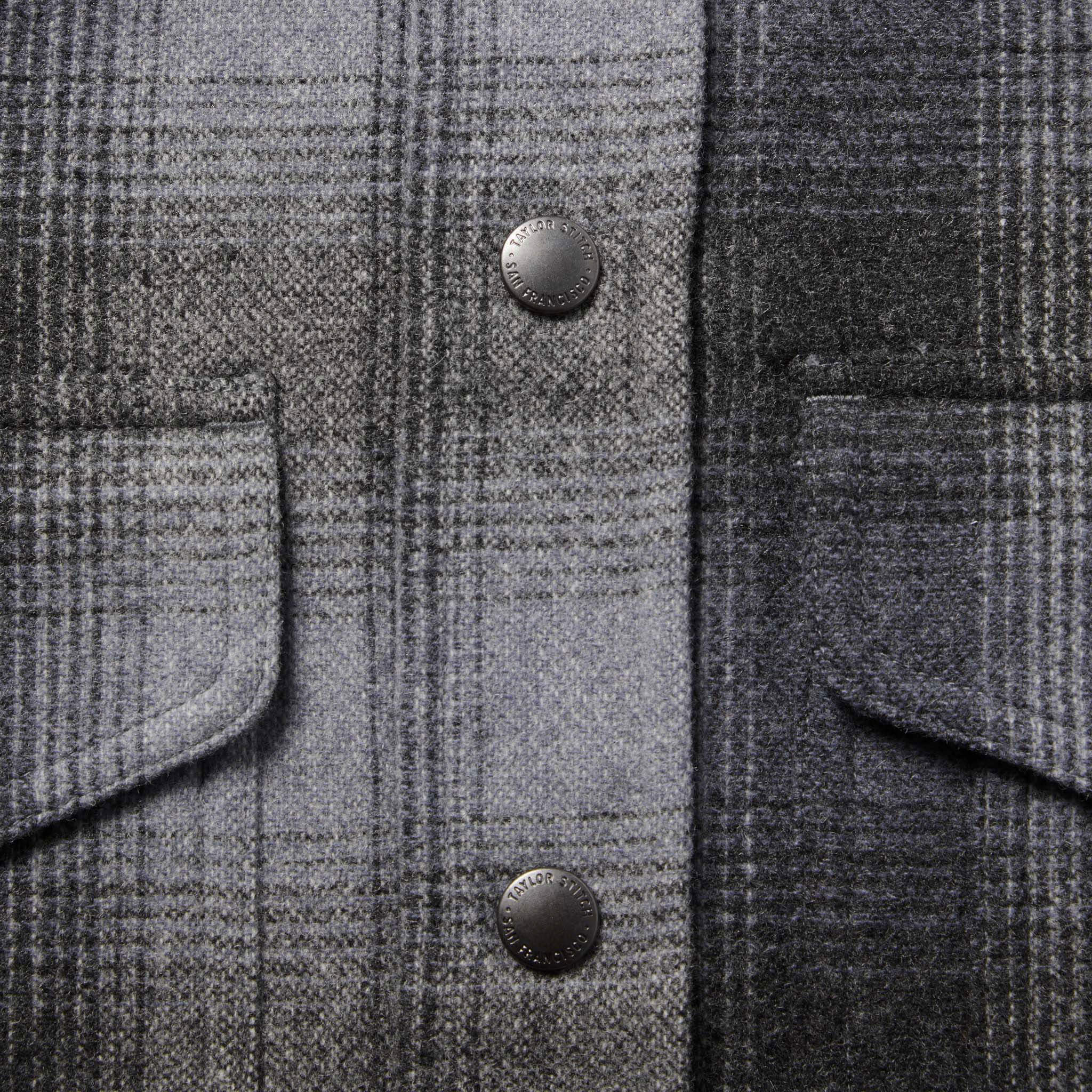 material shot of buttons, Outerwear by Taylor Stitch