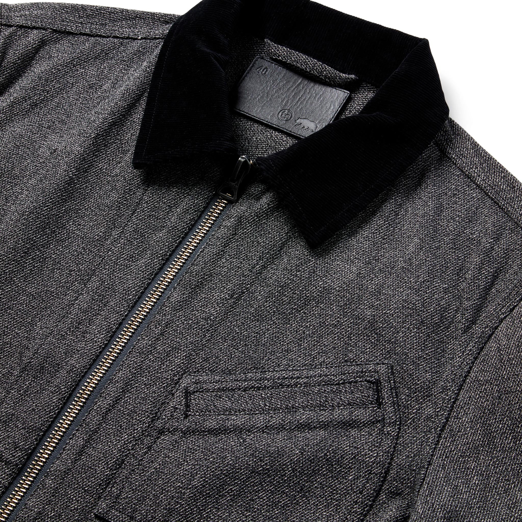 material shot of The Ignition Jacket in Indigo Salt and Pepper collar, Outerwear by Taylor Stitch