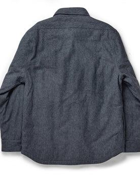 flatlay of The Lined Utility Shirt in Indigo and Slate Twill from the back, Outerwear by Taylor Stitch