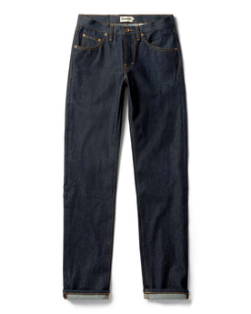 flatlay of The Democratic Jean in Cone Mills Cordura Denim, Bottoms by Taylor Stitch