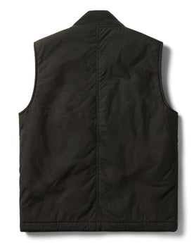 flatlay of the back of The Ignition Vest in Coal Dry Wax, Outerwear by Taylor Stitch