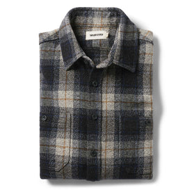 The Utility Shirt in Navy Jaspe Herringbone Plaid - featured image