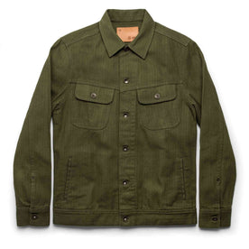 The Long Haul Jacket in Washed Olive Herringbone: Featured Image