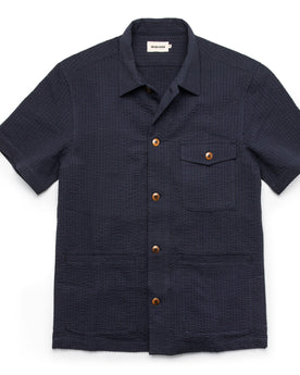 The Caravan Shirt in Navy Seersucker: Featured Image, Wovens by Taylor Stitch