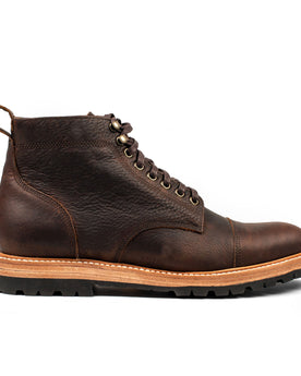 The Moto Boot in Chocolate Pebble Grain: Featured Image, Footwear by Taylor Stitch