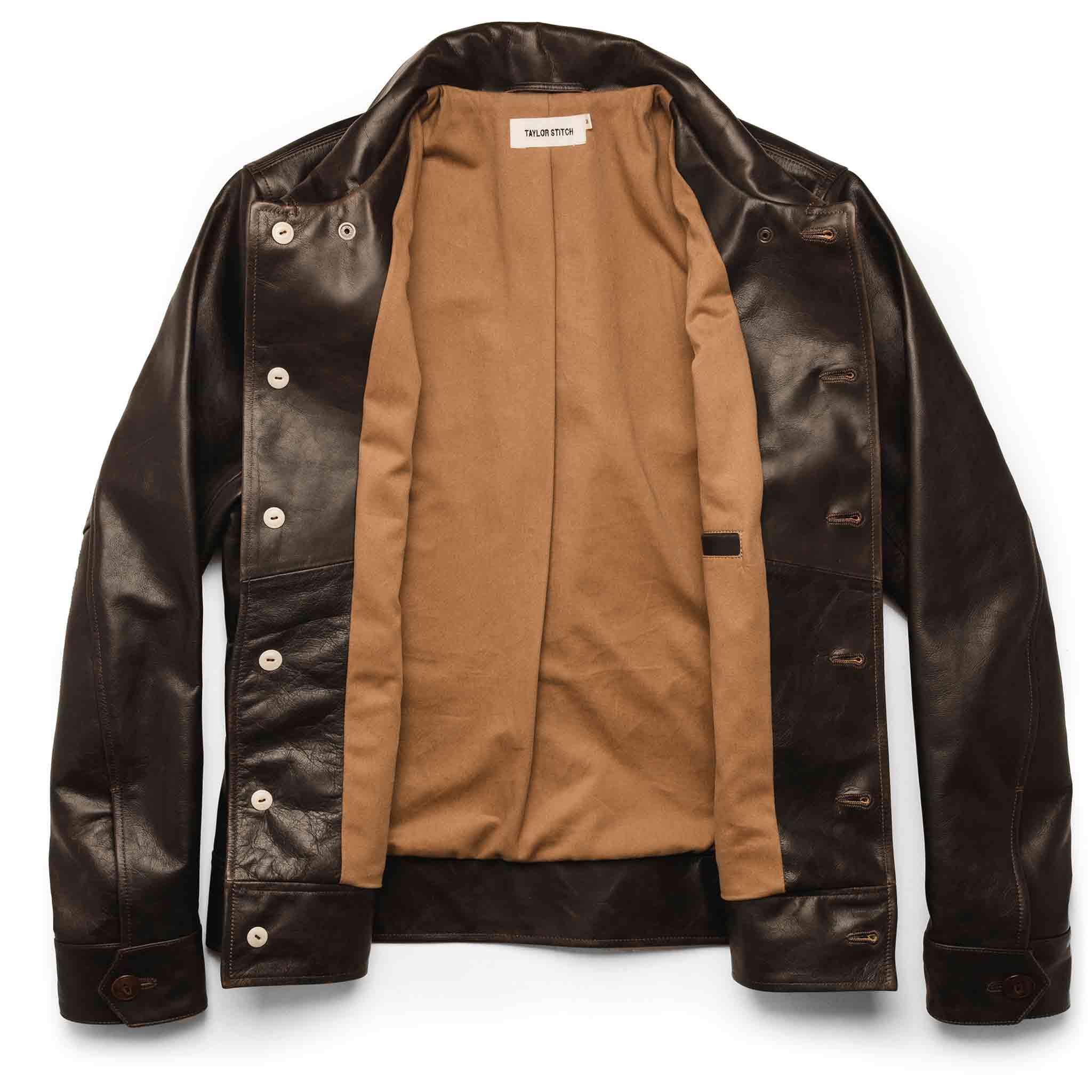 The Cuyama Jacket in Cola Leather: Alternate Image 13, Outerwear by Taylor Stitch