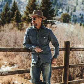 The Moto Utility Shirt in Indigo Pindot - featured image