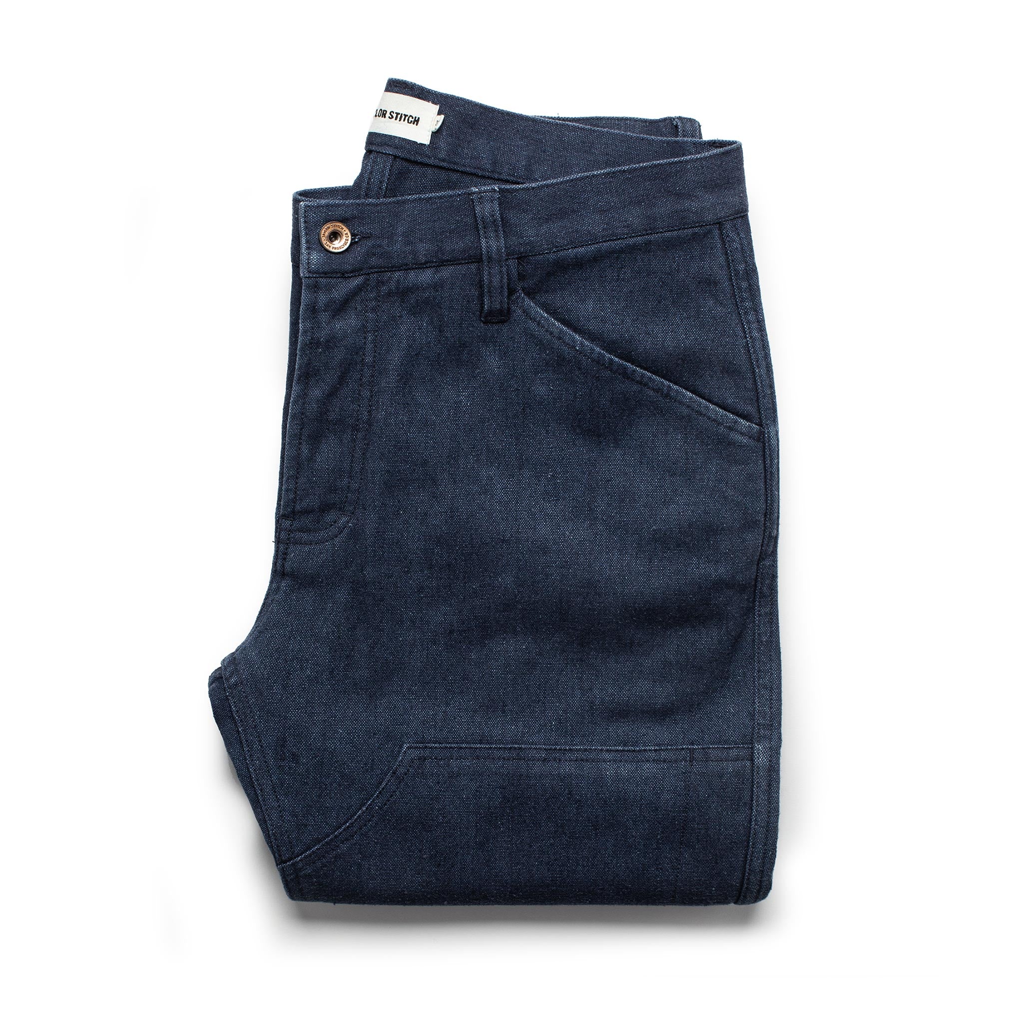 The Chore Pant in Indigo Boss Duck: Featured Image, Bottoms by Taylor Stitch