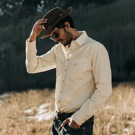 The Western Shirt in Natural Corded Denim - featured image