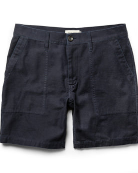 The Trail Short in Navy Slub Sateen: Featured Image, Shorts by Taylor Stitch
