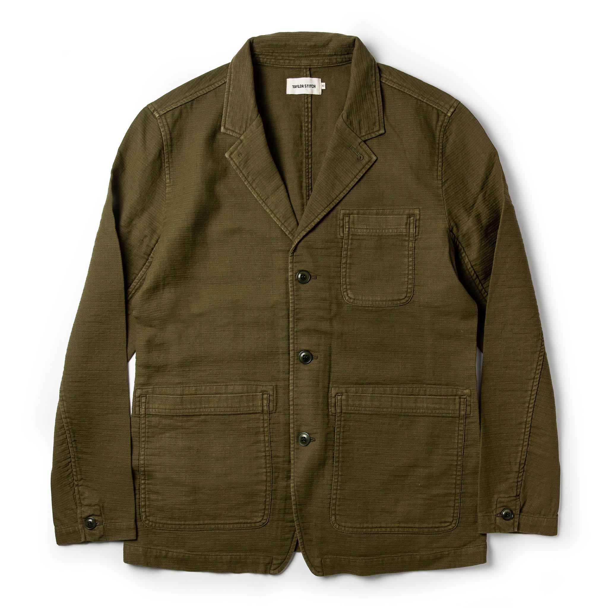 The Emerson Jacket in Olive Double Cloth: Featured Image, Outerwear by Taylor Stitch