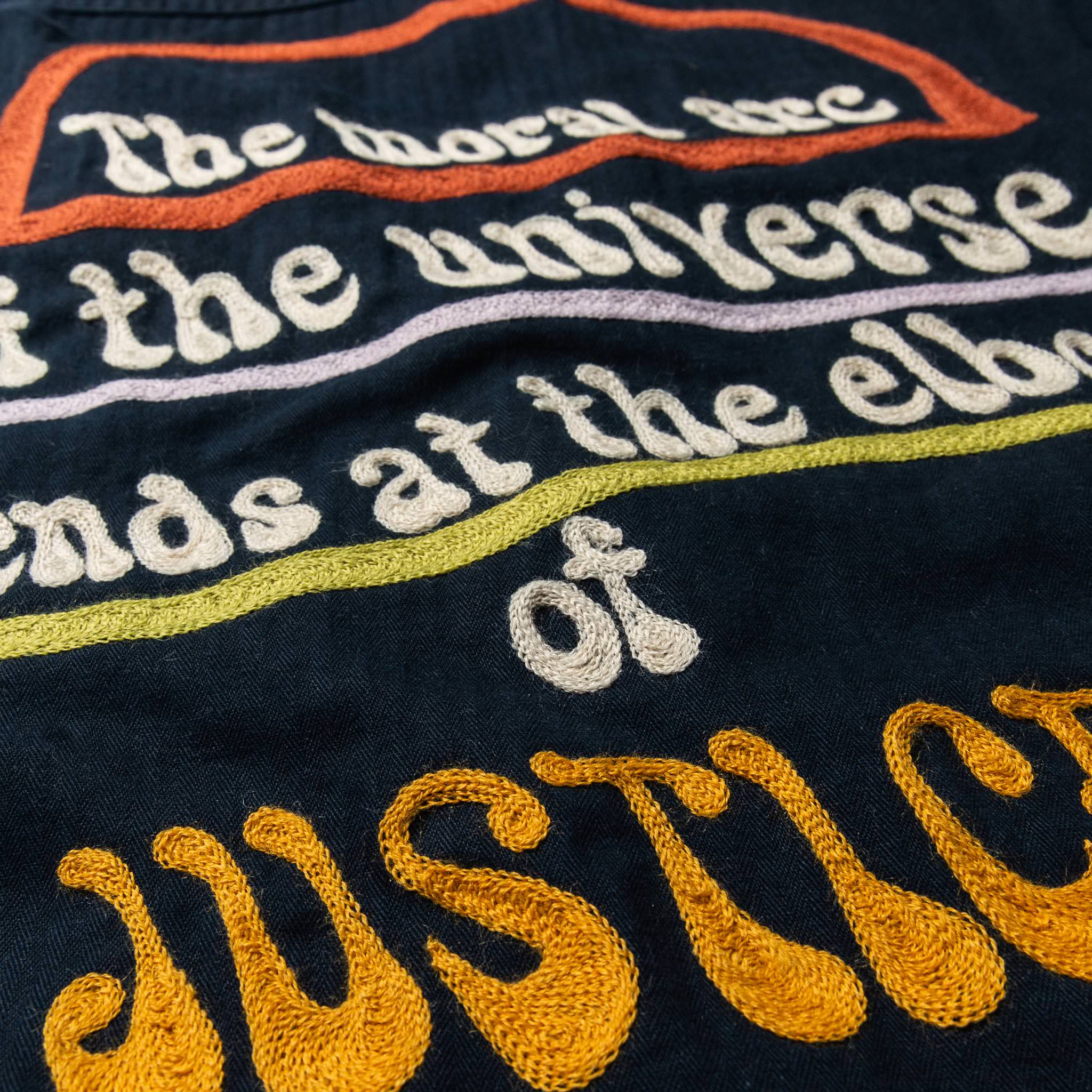 The HBT Jacket by Ceremony—close up material shot of stitching, Outerwear by Taylor Stitch