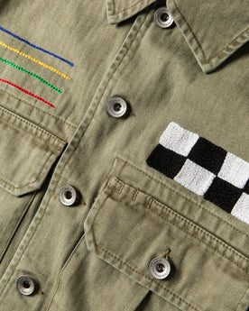 studio material shot of The HBT Jacket by Sam Hart, Outerwear by Taylor Stitch