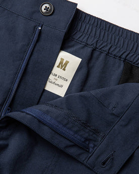 material shot of zipper, Shorts by Taylor Stitch