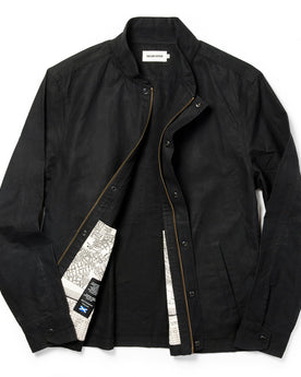 The Bomber Jacket in Black Dry Wax: Alternate Image 8, Outerwear by Taylor Stitch