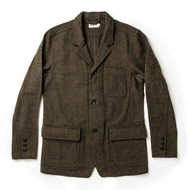 flatlay of The Gibson Jacket in Olive Herringbone Wool