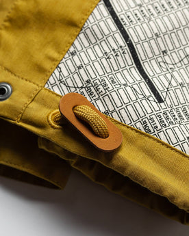 material shot of interior and leather detailing, Outerwear by Taylor Stitch