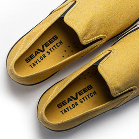 material shot of seavees x taylor stitch logo