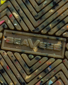 seavees logo material shot, Footwear by Taylor Stitch