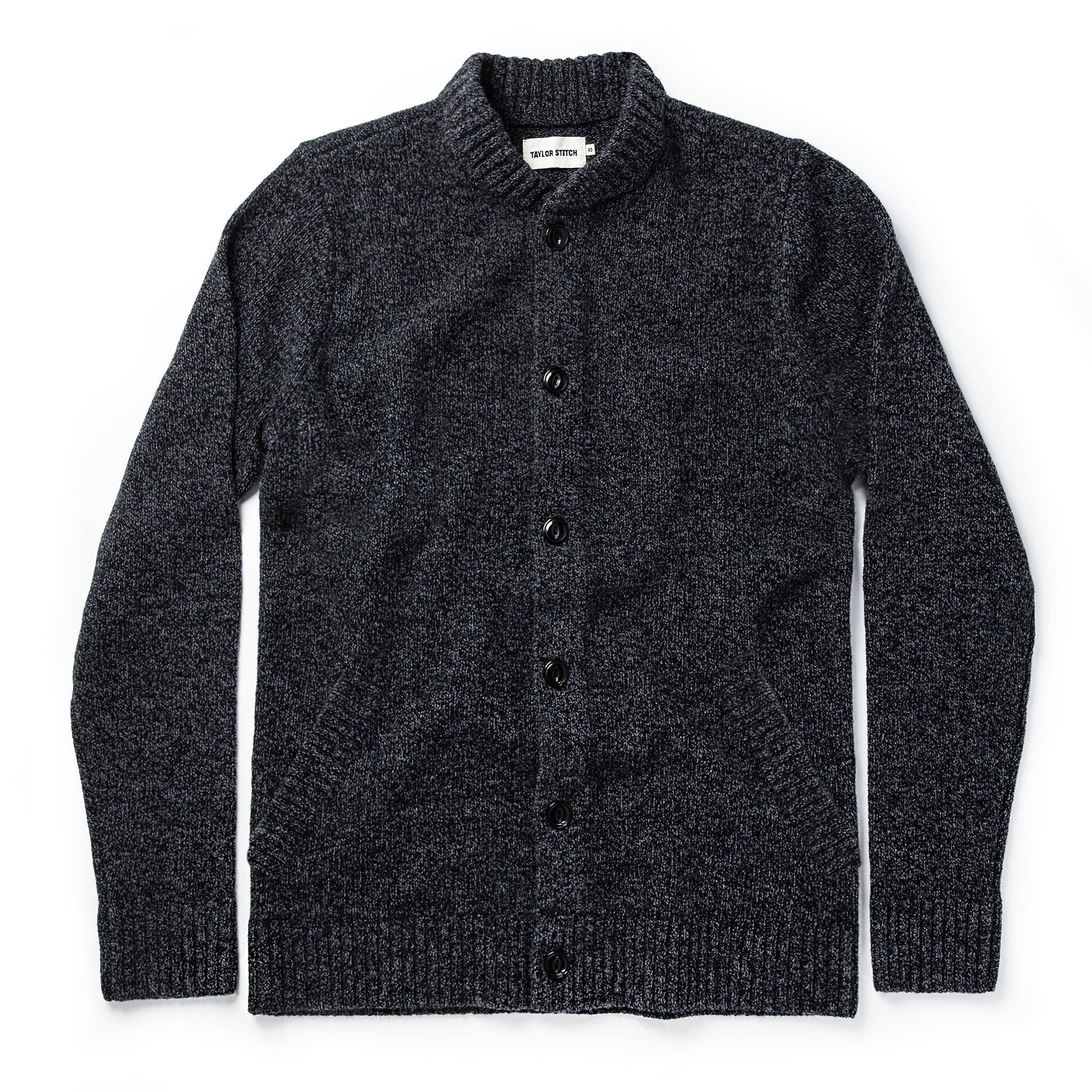The Bomber Sweater in Black Sesame: Featured Image, Knits by Taylor Stitch