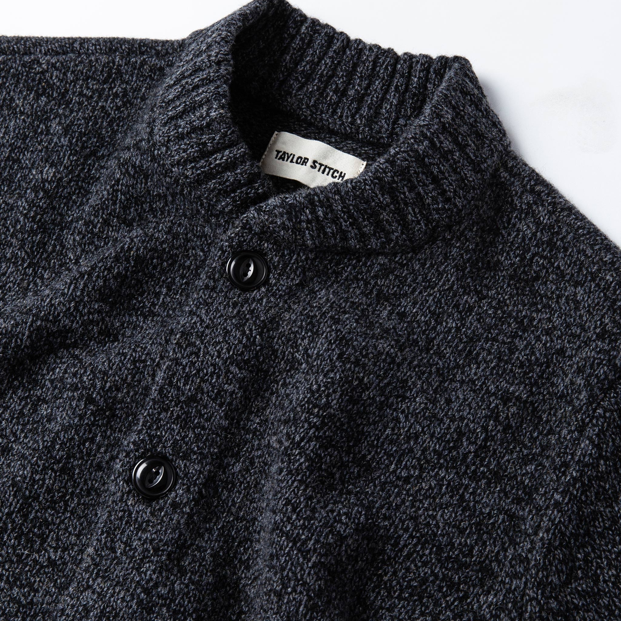 material shot of collar, Knits by Taylor Stitch