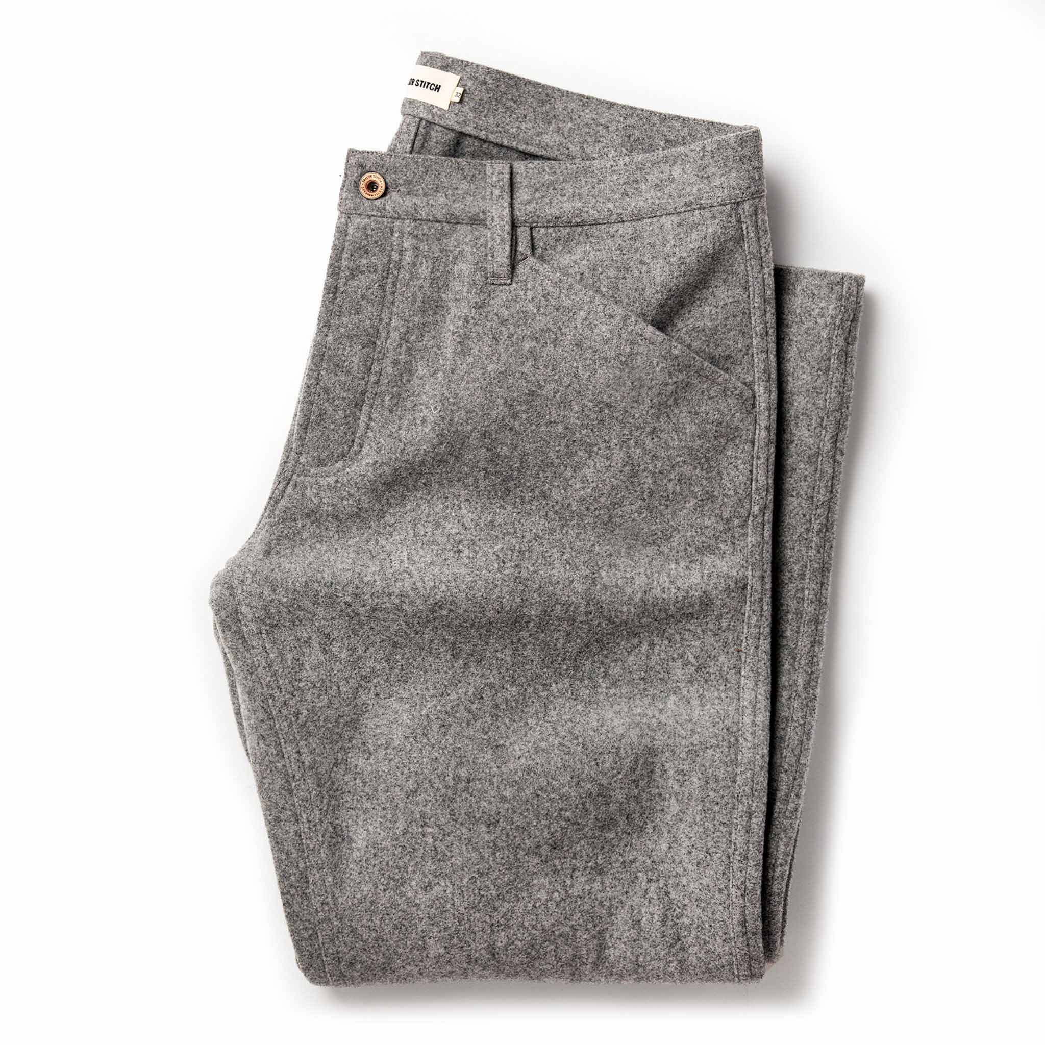 The Camp Pant in Heather Grey Wool: Featured Image, Bottoms by Taylor Stitch