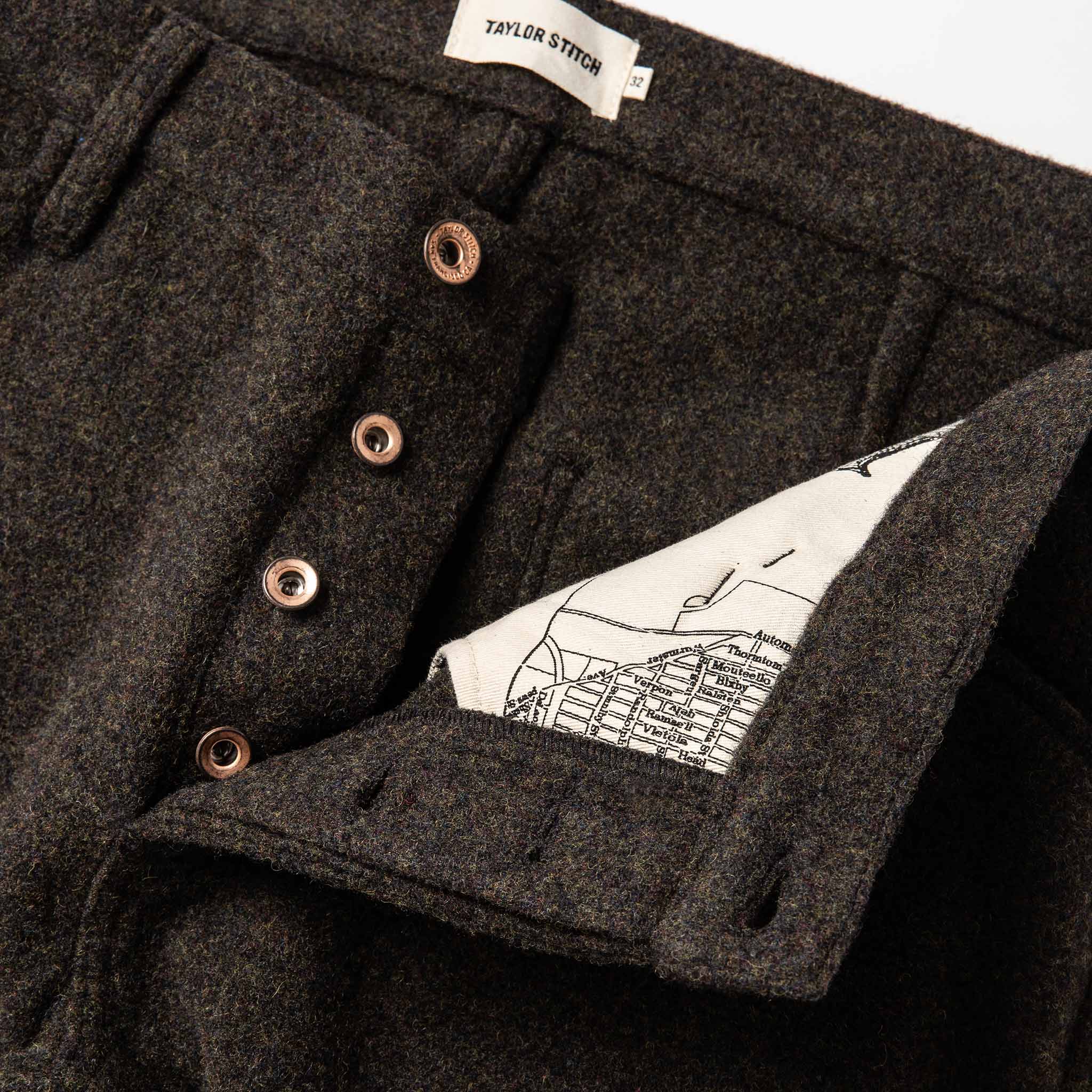 material shot of pocket, Bottoms by Taylor Stitch