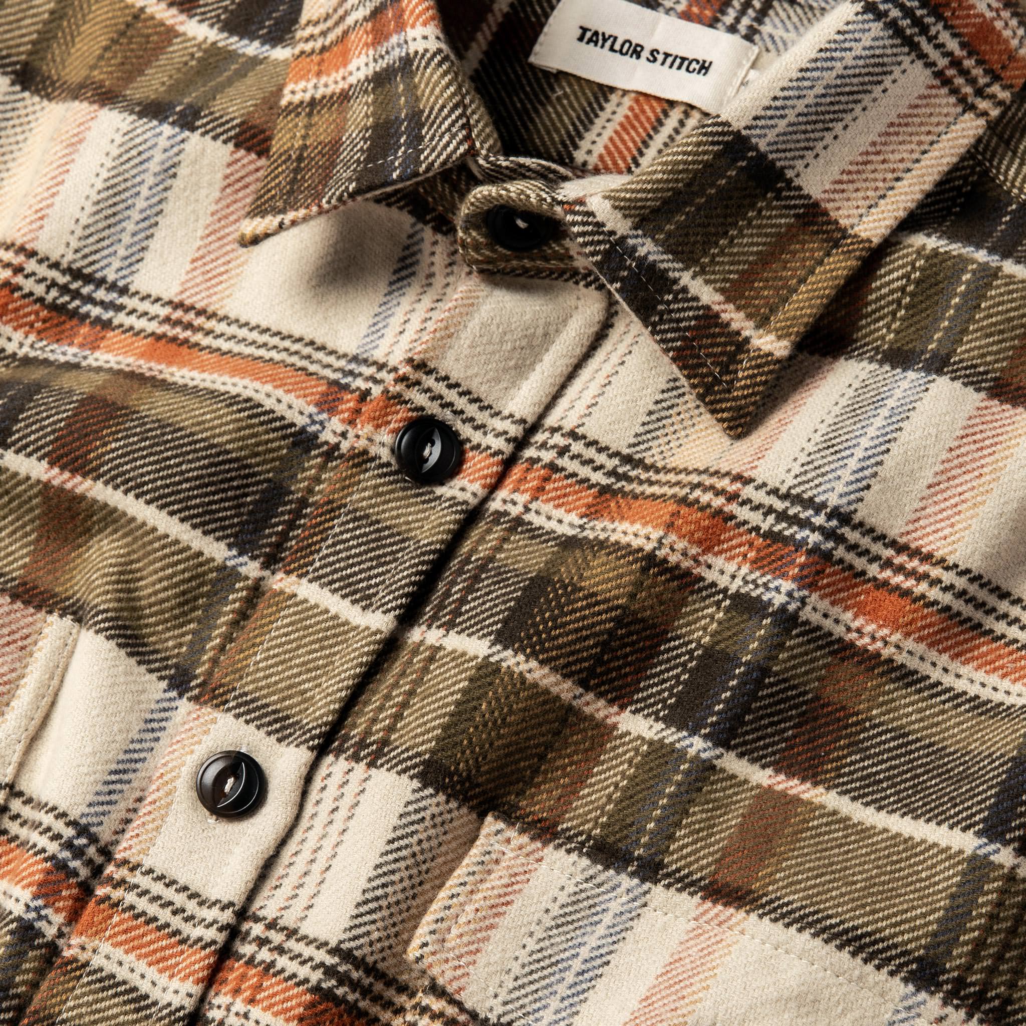 material shot of collar, Wovens by Taylor Stitch