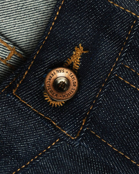 material shot of button, Denim by Taylor Stitch
