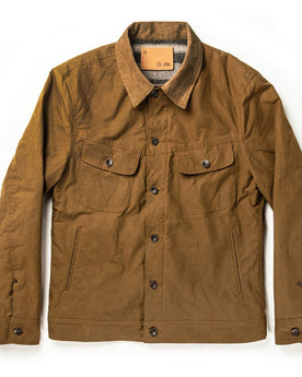 The Lined Long Haul Jacket in Harvest Tan Dry Wax: Featured Image, Outerwear by Taylor Stitch