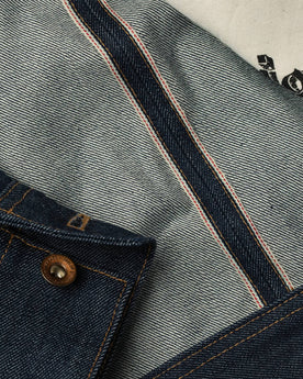 material shot of interior selvage detailing, Outerwear by Taylor Stitch