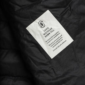 material shot of logo inside jacket