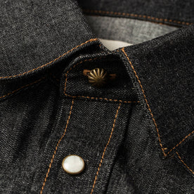 material shot of collar and buttons