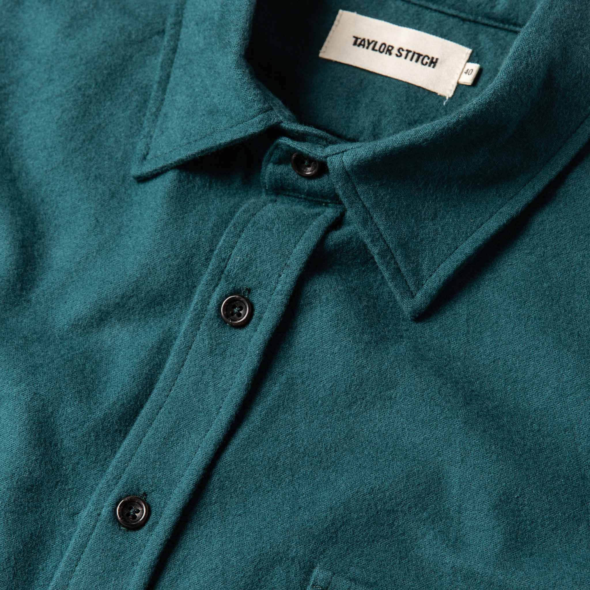 material shot of collar, Wovens by Taylor Stitch