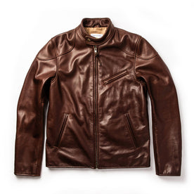 The Band Collar Moto Jacket in Espresso Steerhide - featured image