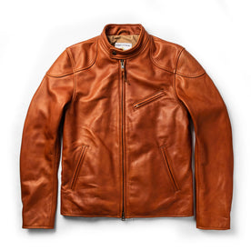 The Band Collar Moto Jacket in Whiskey Steerhide - featured image